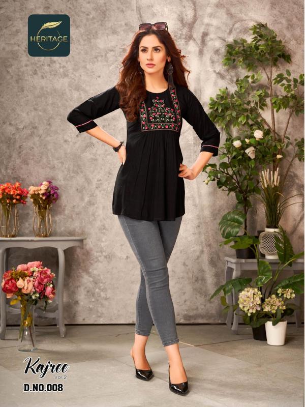 Heritage Kajree 2 Stylish Wear Designer Short Kurti Collection